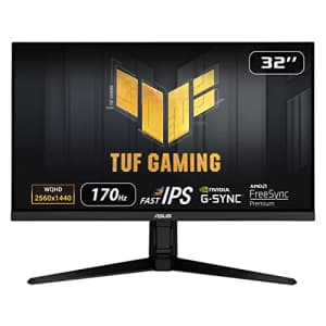 ASUS TUF Gaming 32 1440P Gaming Monitor (VG32AQL1A) - QHD (2560 x 1440), IPS, 170Hz, 1ms, Extreme for $587 ASUS TUF Gaming 32 1440P Gaming Monitor (VG32AQL1A) - QHD (2560 x 1440), IPS, 170Hz, 1ms, Extreme for $587