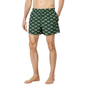 Lacoste Men's Standard Taffeta Swim Shorts, Green/Flour, Medium for $54