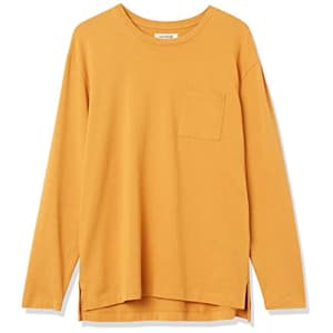 Amazon Brand - Goodthreads Men's Heavyweight Long-Sleeve Oversized T-Shirt, Gold, X-Small for $18