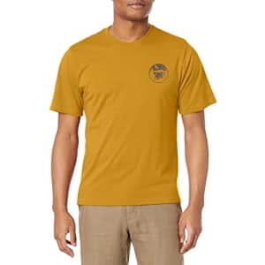 G.H. Bass & Co. Men's Short Sleeve Graphic Print T-Shirt, Mineral Yellow, Small for $11