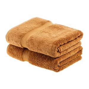 SUPERIOR Egyptian Cotton Solid Towel Set, 2PC Bath, Rust, 2 Count for $40