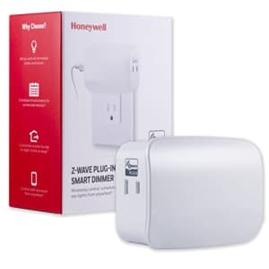 Honeywell UltraPro Z-Wave Plus Smart Light Dimmer Switch, Dual Outlet Plug-In | Built-In Repeater for $57 Honeywell UltraPro Z-Wave Plus Smart Light Dimmer Switch, Dual Outlet Plug-In | Built-In Repeater for $57