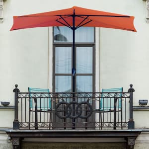 Pure Garden 9-Foot Half Round Patio Umbrella for $42 Pure Garden 9-Foot Half Round Patio Umbrella for $42