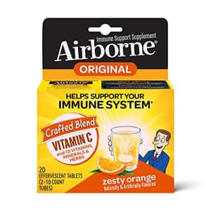 Airborne Vitamin C 1000mg (per serving) - Zesty Orange Effervescent Tablets (20 count in a box), for $17