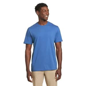 Eddie Bauer Men's Legend Wash 100% Cotton Short-Sleeve Classic T-Shirt, Airforce Blue, Small for $17