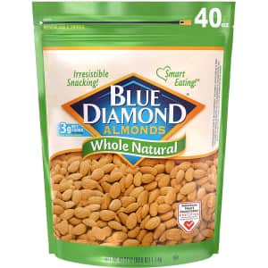 Blue Diamond Almonds Whole Natural Almonds 40-oz. Bag for $12