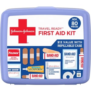 Band-Aid Travel Ready Portable Emergency First Aid Kit for $7 via Sub & Save