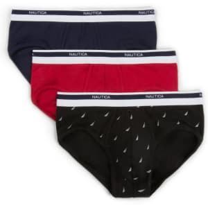 Nautica Men's Stretch Cotton Briefs 3-Pack for $12 Nautica Men's Stretch Cotton Briefs 3-Pack for $12