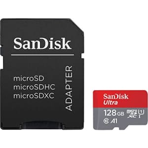 SanDisk Ultra 128GB microSDXC Memory Card + SD Adapter with A1 App Performance Up to 120MB/s, Class for $37 SanDisk Ultra 128GB microSDXC Memory Card + SD Adapter with A1 App Performance Up to 120MB/s, Class for $37