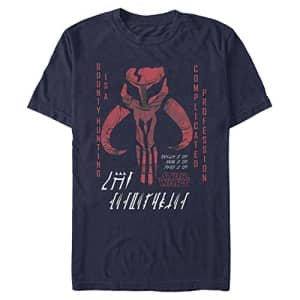 Star Wars Big & Tall Mandalorian Retro Vengence Men's Tops Short Sleeve Tee Shirt, Navy Blue for $13