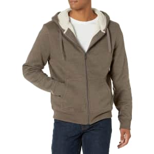 Amazon Essentials Men's Apparel. We've pictured the Amazon Essentials Men's Sherpa-Lined Full-Zip Hooded Fleece Sweatshirt for $19.20 ($16 off, $5 under last month's mention).