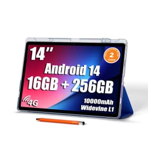 14" Android Tablet with Stand Case and Stylus for $150