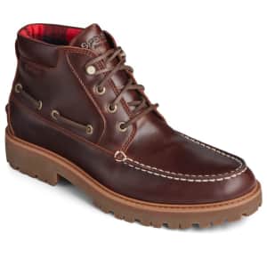 Sperry Sale. Apply coupon code "EXTRA25" to save on boots, slippers, socks, and more for the whole family. Pictured are the Sperry Men's Authentic Original Lug Chukka Boots for $127.99 ($32 off).