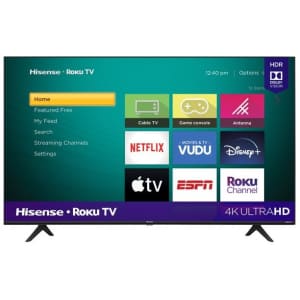 Hisense R6 Series 58R6E3 58" 4K HDR LCD UHD Roku Smart TV for $298