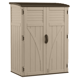 Suncast 4x3-Foot Resin Vertical Storage Shed w/ Floor Kit for $299 in cart Suncast 4x3-Foot Resin Vertical Storage Shed w/ Floor Kit for $299 in cart