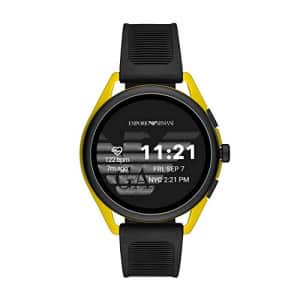 Emporio Armani Men's Smartwatch 3 Touchscreen Aluminum and Rubber Smartwatch, Black and for $200