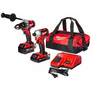 Milwaukee 2893-22CX M18 18V Lithium-Ion Brushless Cordless Hammer Drill/Impact Combo Kit (2-Tool) for $250