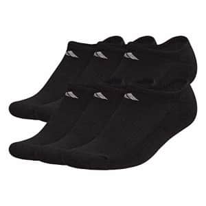 adidas Women's Athletic Cushioned No Show Socks with Arch Compression (6-Pair), Black/Aluminum 2, for $15