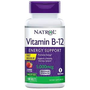 Natrol Vitamin B12 Fast Dissolve Tablets, Promotes Energy, Supports a Healthy Nervous System, for $10