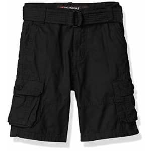 Southpole - Kids Boys' Little Belted Mini Canvas Cargo Shorts in, Black 3, 4 for $14