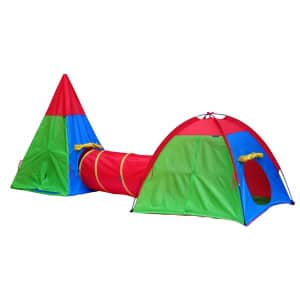 Gigatent Action Dome and Tepee with Tunnel Play Tent Set for $18