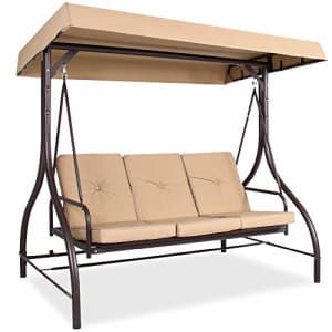Best Choice Products 3-Seat Outdoor Large Converting Canopy Swing Glider, Patio Hammock Lounge for $200