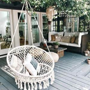 Garpans Macrame Swinging Hammock Chair for $35