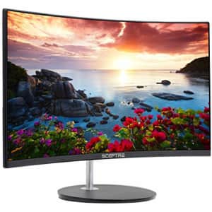 Sceptre Curved 27" Gaming Monitor 75Hz HDMI x2 VGA 98% sRGB Build-in Speakers, Edge-Less Machine for $130
