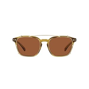 Brooks Brothers Men's BB5049 Square Sunglasses, Olive Horn/Transparent/Brown, 53 mm for $70