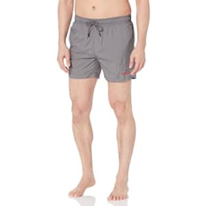 HUGO Mens Reversed Logo Swim Trunks, Asphault Grey, XX-Large US for $49