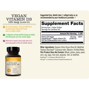 NatureWise Vegan Vitamin D3 5000iu (125 mcg) Support for Muscle Function, Bone Health, and Immune for $14