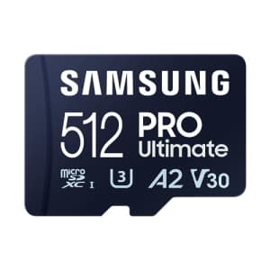SAMSUNG PRO Ultimate microSD Memory Card + Adapter, 512GB microSDXC, Up to 200 MB/s, 4K UHD, UHS-I, for $67