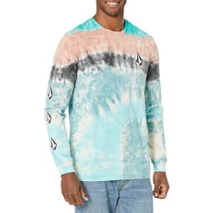 Volcom Men's Deadly Stones Long Sleeve T-Shirt, Tie Dye, Medium for $28