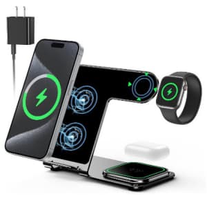 3-in-1 Wireless Charging Station for Multiple Apple Devices for $8