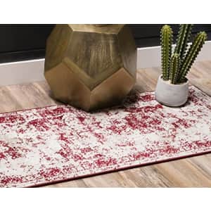 Unique Loom Sofia Collection Area Rug - Salle Garnier (2' x 9' 10" Runner, Burgundy/ Ivory) for $30