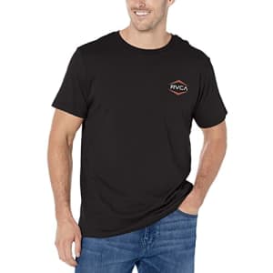 RVCA Men's Graphic Short Sleeve Crew Neck Tee Shirt, Astro HEX/Black, Medium for $18