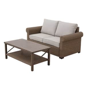 allen + roth Emerald Cove 2-Piece Wicker Patio Conversation Set for $273 allen + roth Emerald Cove 2-Piece Wicker Patio Conversation Set for $273