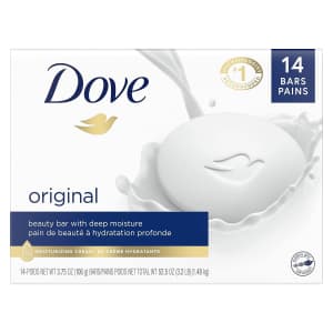Dove Beauty Bar Gentle Skin Cleanser 3.75-oz. 14-Pack for $16 Dove Beauty Bar Gentle Skin Cleanser 3.75-oz. 14-Pack for $16