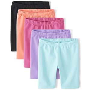 The Children's Place,Bike Shorts,girls,Black/Orange/Pink/Puple/Turquoise 4 Pack,Large for $21