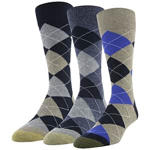Gold Toe Men's Carlyle Argyle Crew Socks, 3-Pairs, Taupe Heather/Dark Indigo/Blue Night, Large for $18 Gold Toe Men's Carlyle Argyle Crew Socks, 3-Pairs, Taupe Heather/Dark Indigo/Blue Night, Large for $18