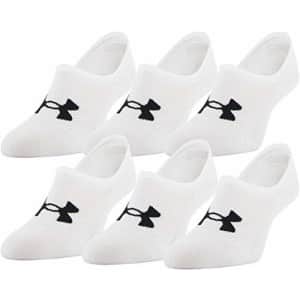 Under Armour Women's Breathe Lite Ultra Low Socks, 6-Pairs, White, Medium for $29