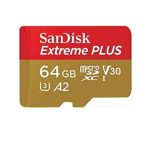 SANDISK - CARDS Extreme Plus MICROSDXC 64GB+SD Adapter 200MB/S 90MB/S A2 C10 V3 for $15