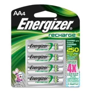 Eveready Energizer NH15BP4 Rechargeable AA Batteries, NiMH, 4/PK, MI for $13