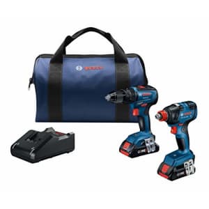 Bosch GXL18V-233B25 18V 2-Tool Combo Kit with 1/2 In. Hammer Drill/Driver, Freak 1/4 In. and 1/2 for $286 Bosch GXL18V-233B25 18V 2-Tool Combo Kit with 1/2 In. Hammer Drill/Driver, Freak 1/4 In. and 1/2 for $286