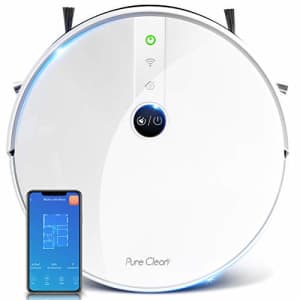 Pure Clean Robotic Vacuum Cleaner - 1800Pa Suction - Wifi Mobile App and Gyroscope Mapping - Ultra for $164