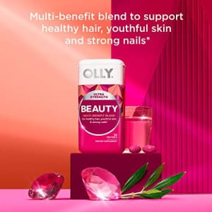 OLLY Ultra Strength Beauty Softgels, Healthy Hair, Skin and Nails, Biotin, Hyaluronic Acid, for $14