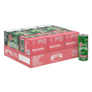 Perrier Watermelon Flavored Carbonated Mineral Water Can 30-Pack for $10