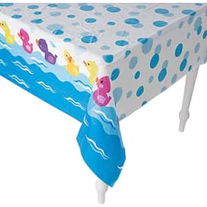 Fun Express Rubber Ducky Tablecloth | 2 Pack | Duck Birthday Party Supplies for $10