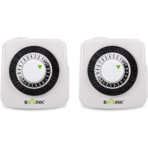 BN-Link 24-Hour Mechanical Outlet Timers 2-Pack for $10