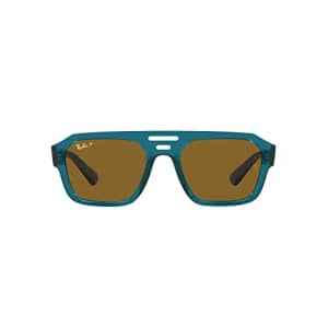 Ray-Ban RB4397 Corrigan Square Sunglasses, Transparent Light Blue/Dark Brown Polarized, 54 mm for $168 Ray-Ban RB4397 Corrigan Square Sunglasses, Transparent Light Blue/Dark Brown Polarized, 54 mm for $168